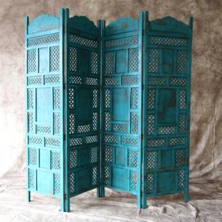 Leela Wooden 4 Panel Screen